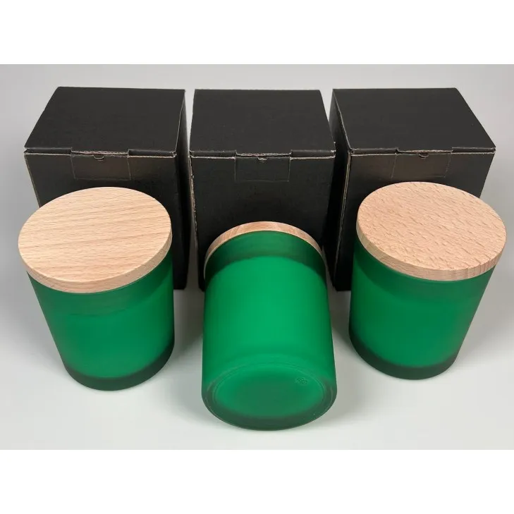 Świeca sojowa zapachowa w szkle zielonym - bawełniany knot 245 ml